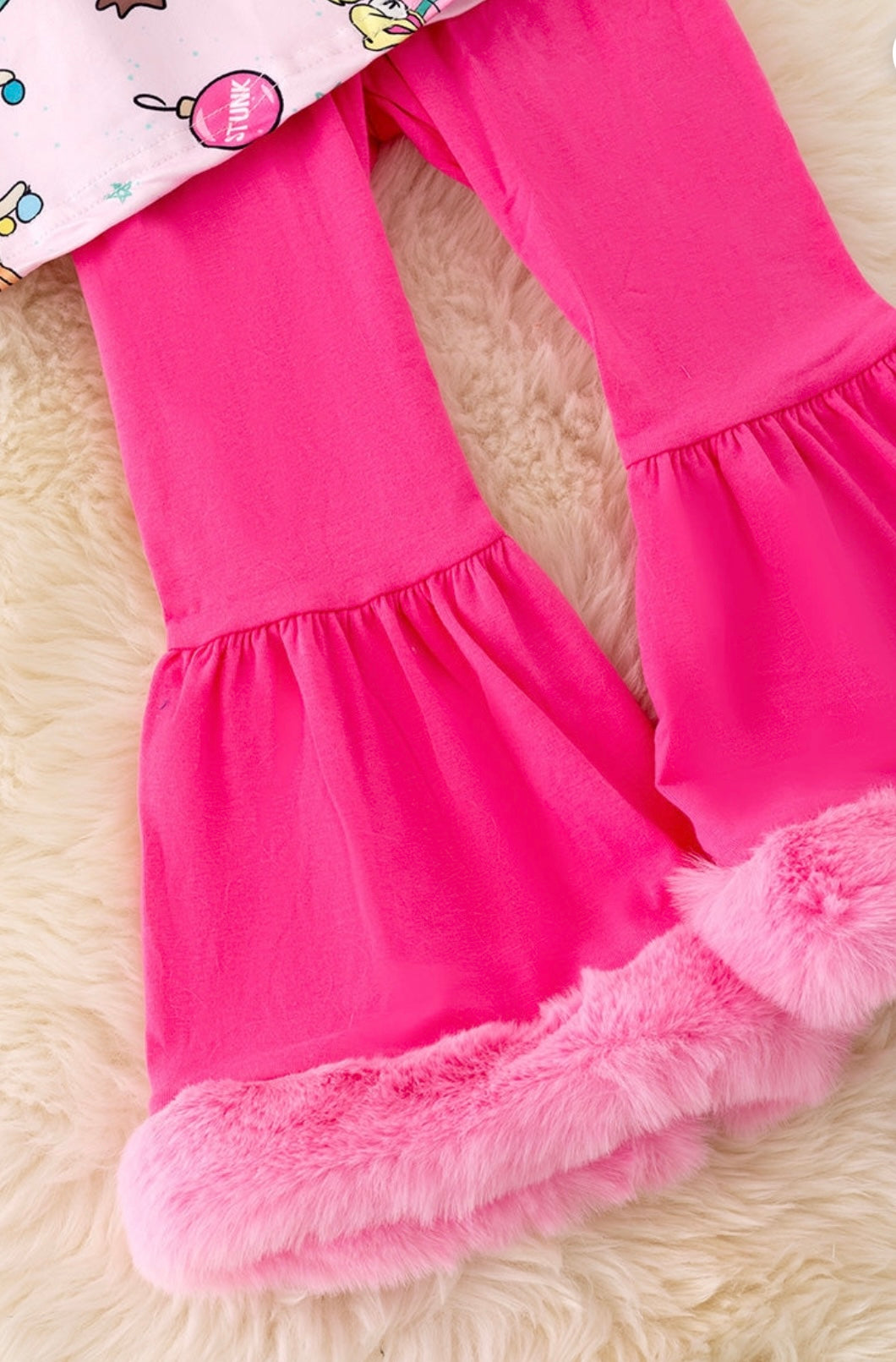 Character pink tunic & hot pink bell bottoms set