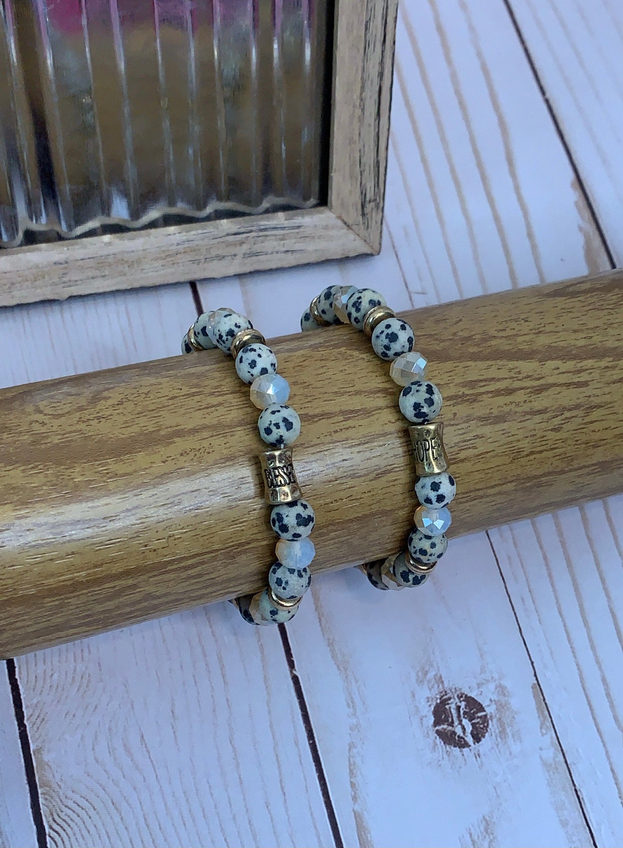 Blessed Leopard Print Bracelet   *Come as set of two BLESSED &ND HOPE  *Lead & Cadmium Compliant 