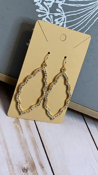 Gold Clear Stone Dangle Earrings   *Light Weight   *Dress up or for casual look   *Lead & Nickel Compliant 