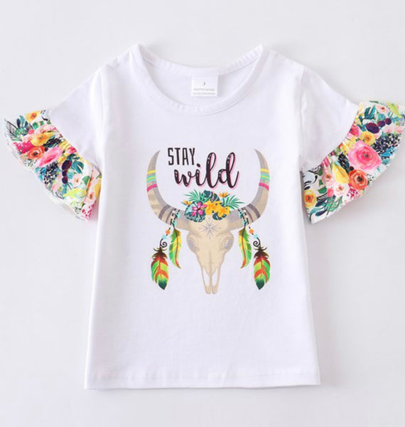 Stay Wild  Color as pictured  97% Cotton 3% Spandex 