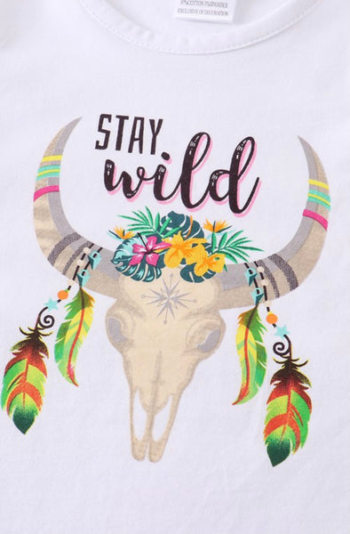Stay Wild  Color as pictured  97% Cotton 3% Spandex 
