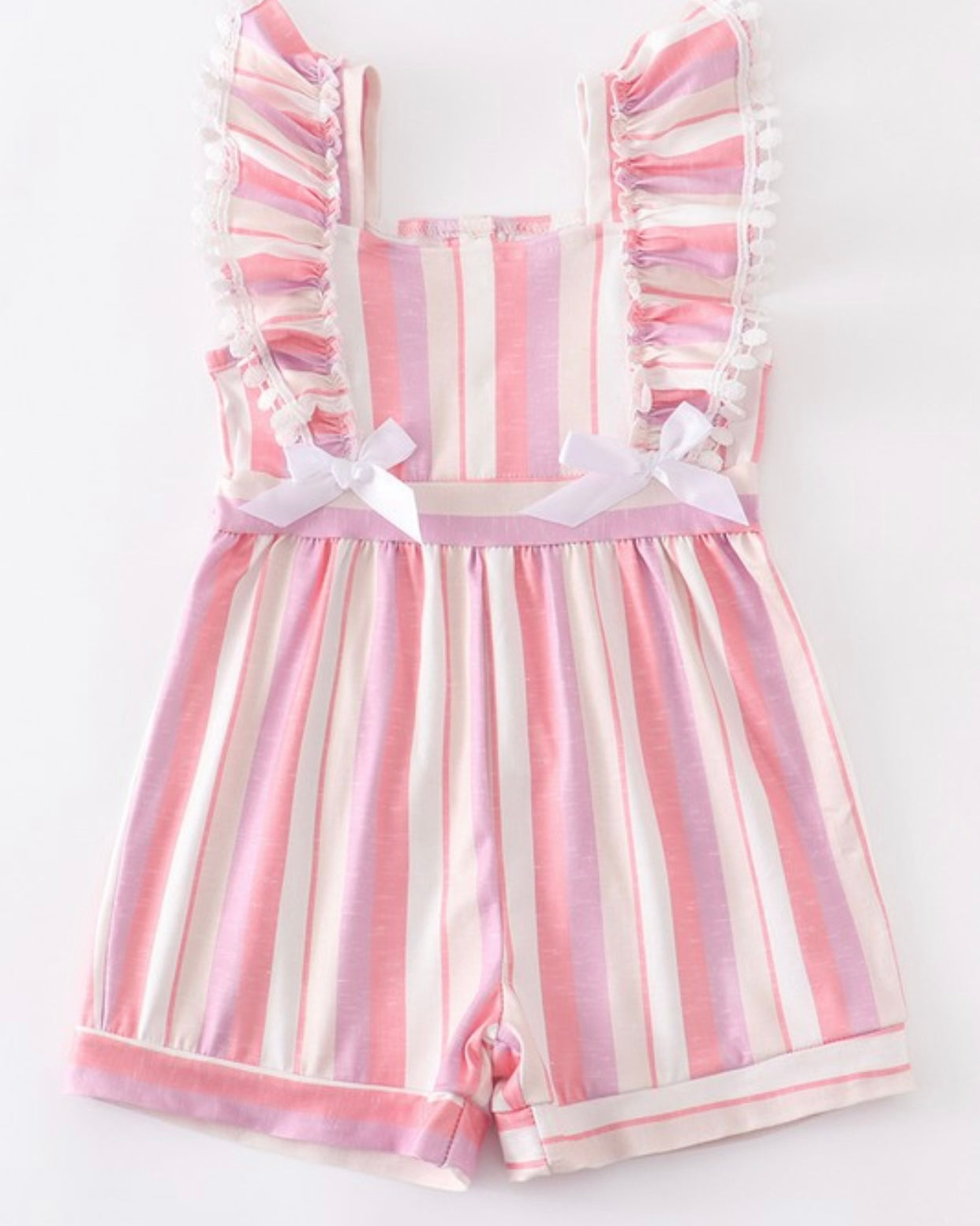 Pink Stripe Ruffle Jumpsuit