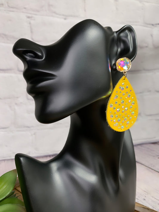 Mustard Leather Earring