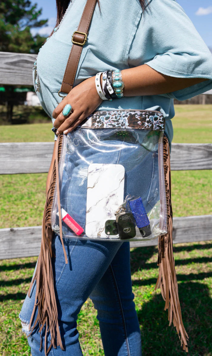 Clear Fringe Crossbody Bag