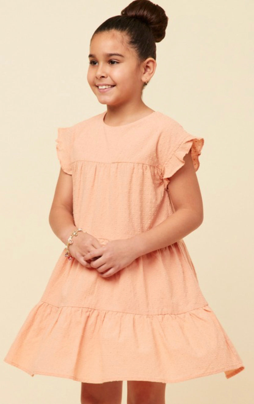 Salmon Tiered Dress