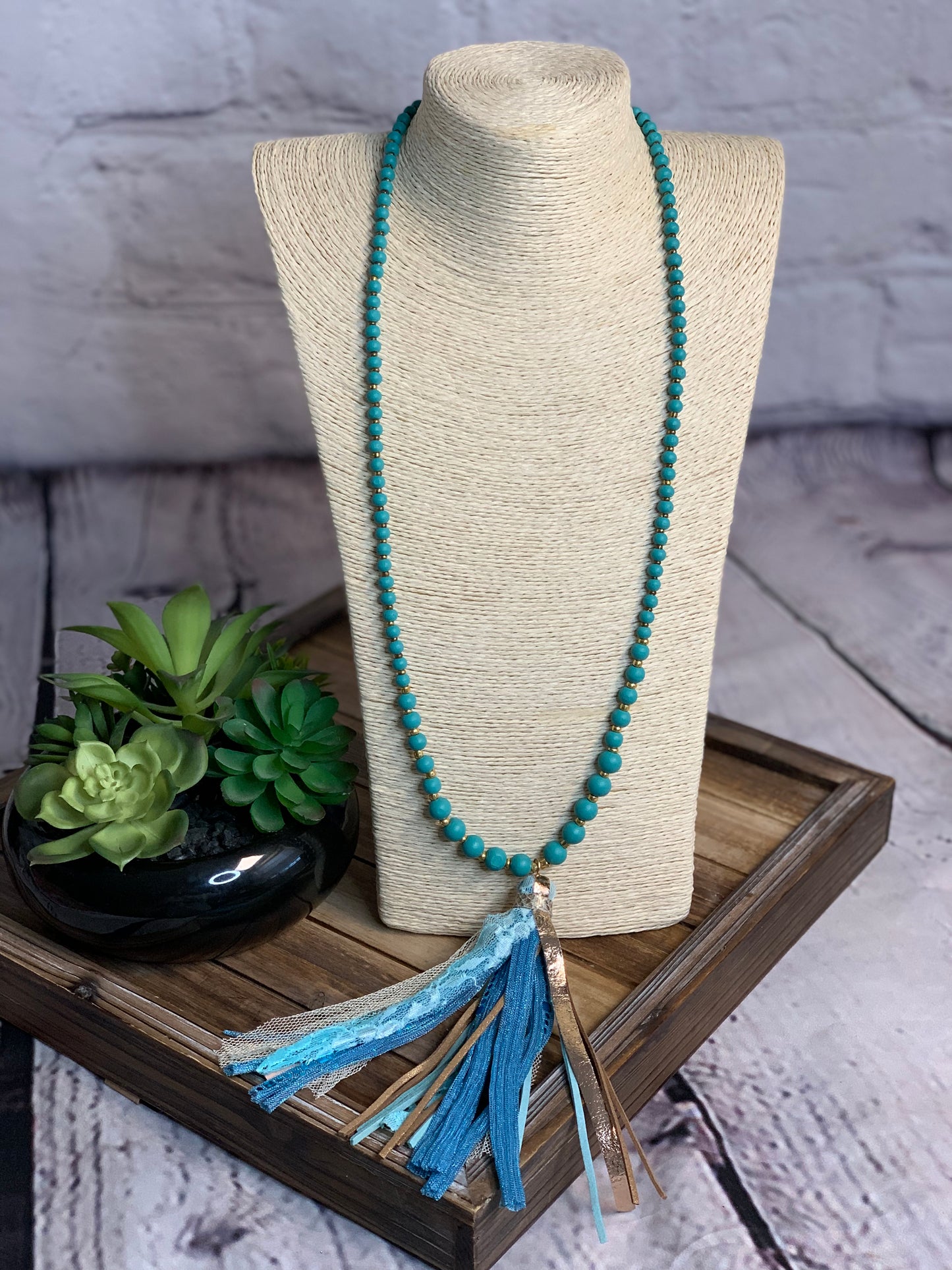 Turquoise Tassel Necklace