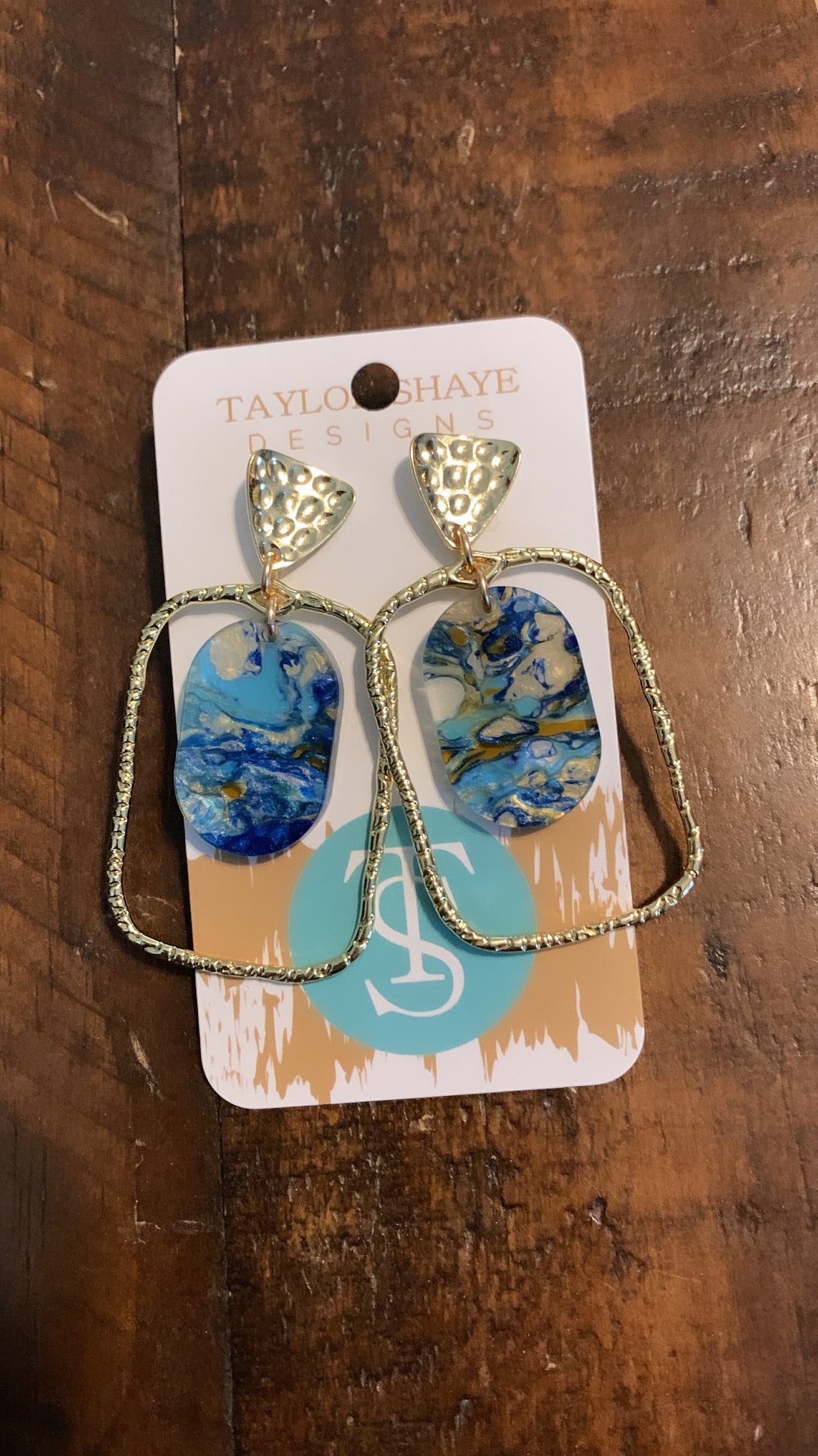 Blue Marble Oval Hoops