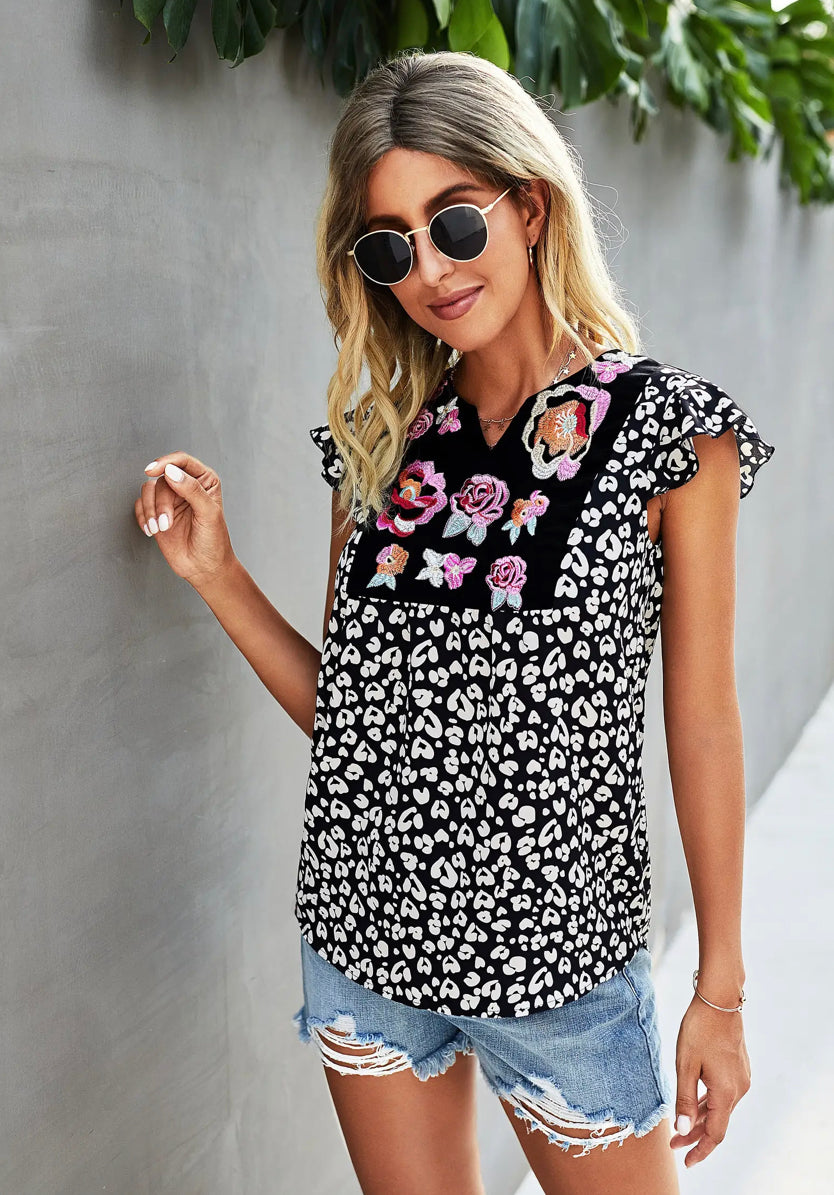 Floral Crew Neck Top