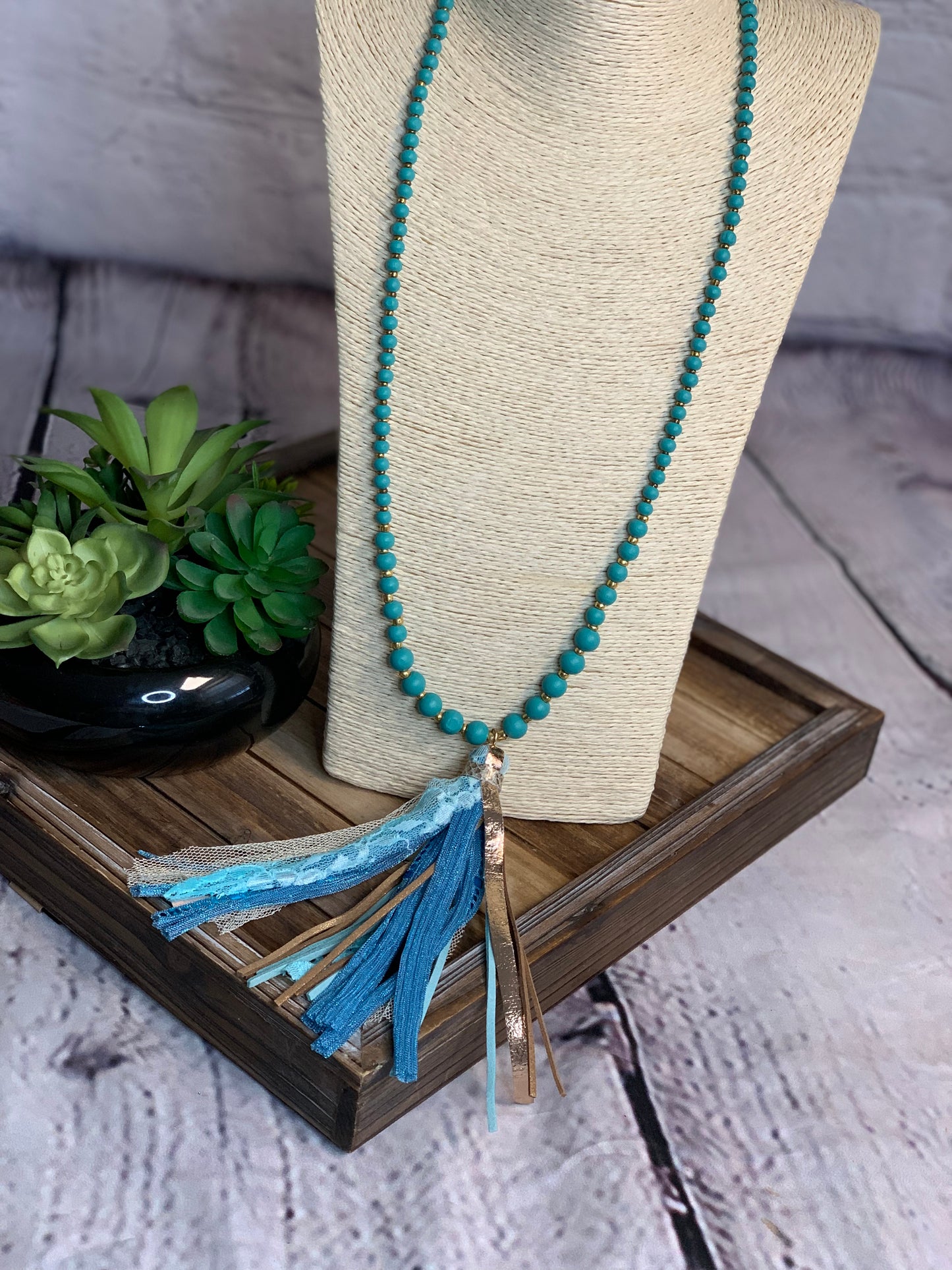 Turquoise Tassel Necklace