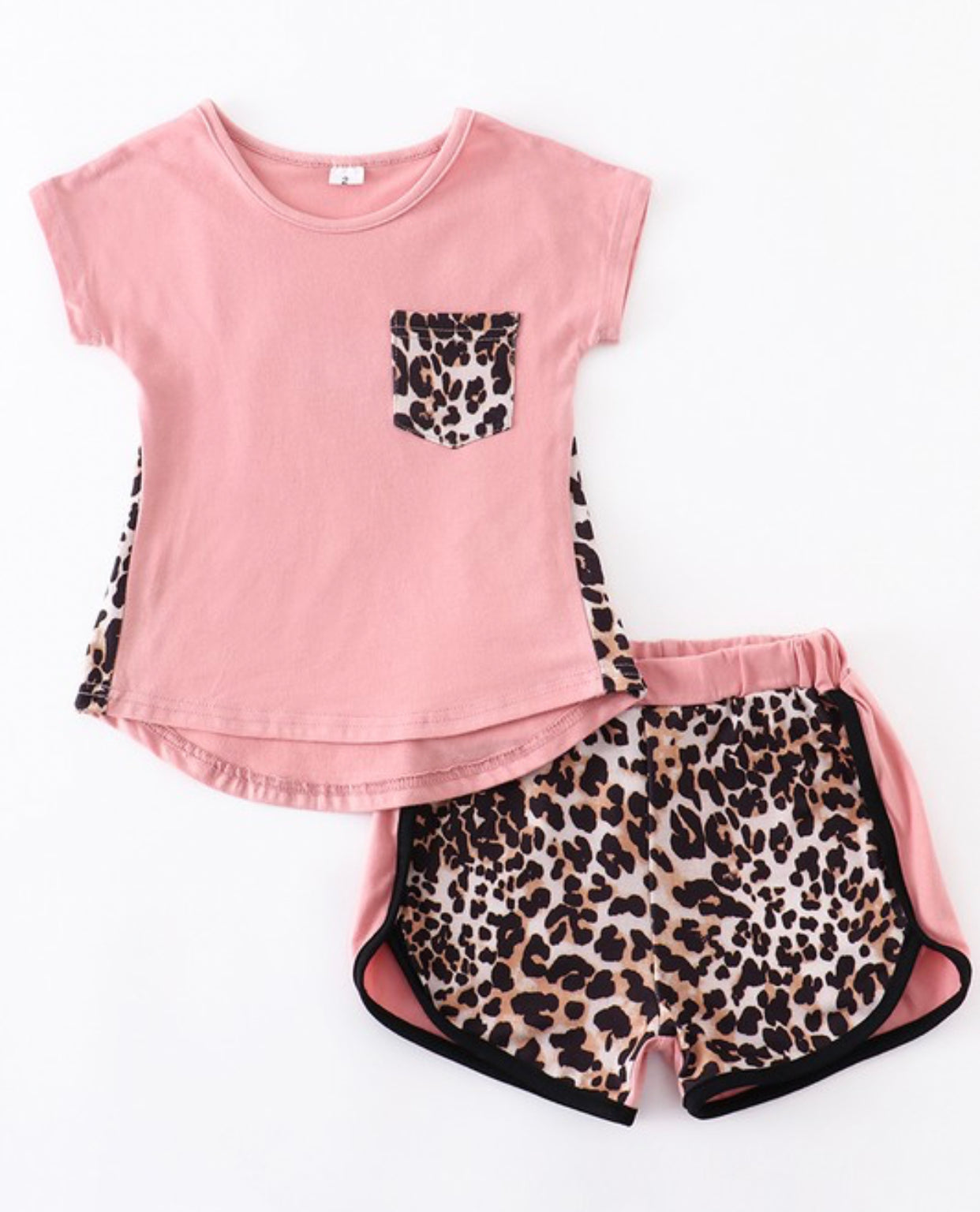 Pink Leopard Short Set