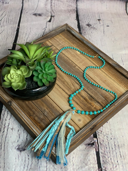 Turquoise Tassel Necklace
