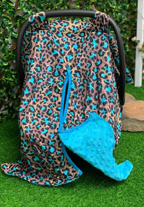 Blue Leopard Car Seat Cover
