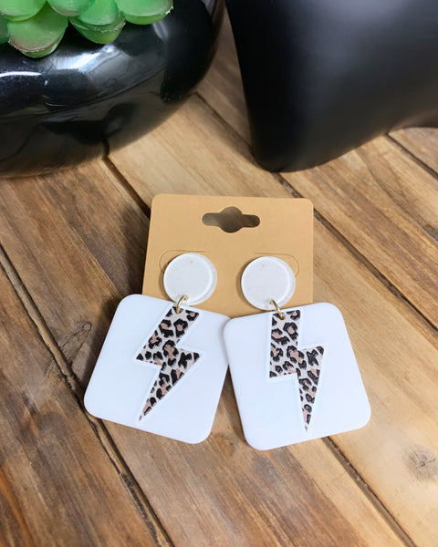 Leopard Bolt Earrings