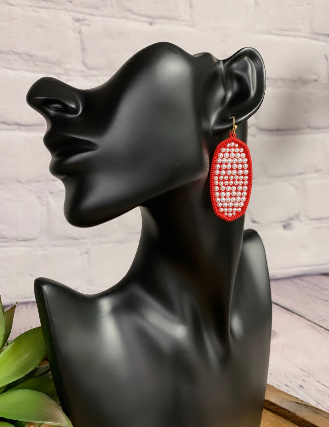 Red Pearl Earrings