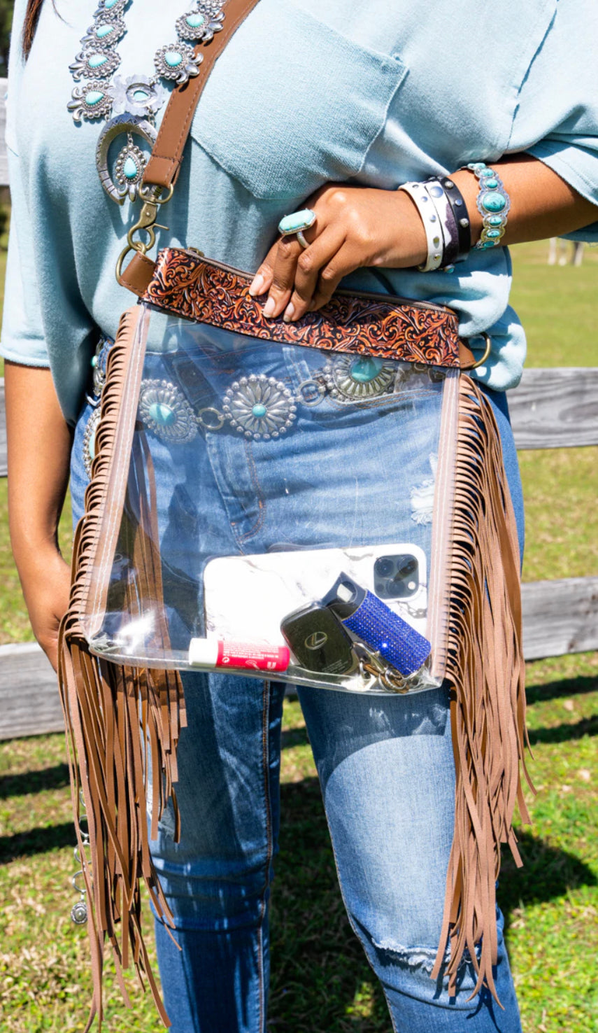 Clear Fringe Crossbody Bag